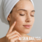 Facial mapping lines on a client's face during AI skin analysis in Pompano Beach